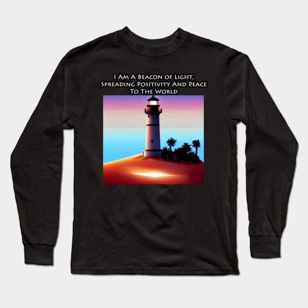 I Am A Beacon Of Light, Spreading Positivity And Peace To The World Long Sleeve T-Shirt by Musical Art By Andrew